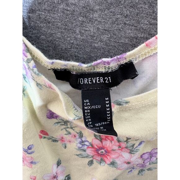 Forever 21 | Women's Juniors Yellow Floral Sleeveless Tank Top | Medium - Picture 3 of 3